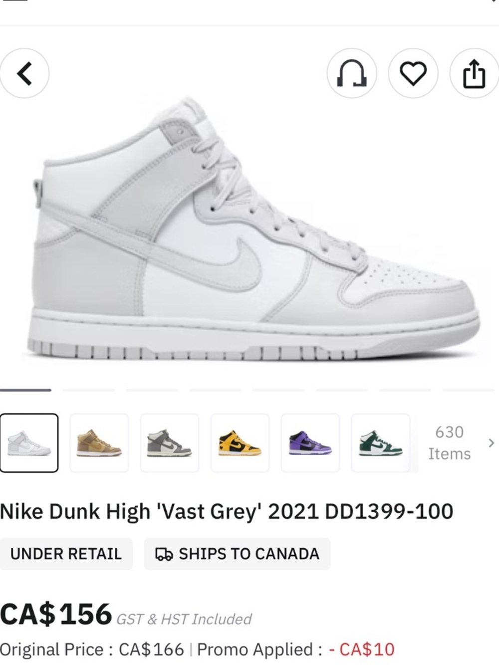 Nike High-Top Sneaker in White and Light Grey